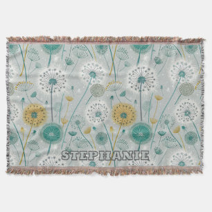 Couverture Dandelion Whimsical - Jaune, Blanc & Turquoise
