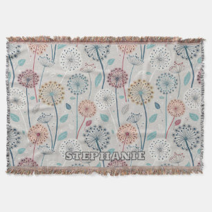 Couverture Dandelion Whimsical - Rouge, Jaune, Blanc & Turquo
