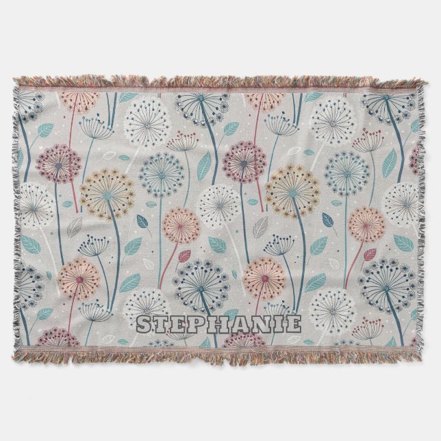 Couverture Dandelion Whimsical - Rouge, Jaune, Blanc & Turquo (Devant)