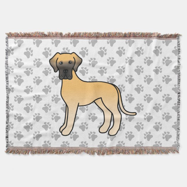 Couverture Danois fauve Chien de dessin animé mignon (Devant)