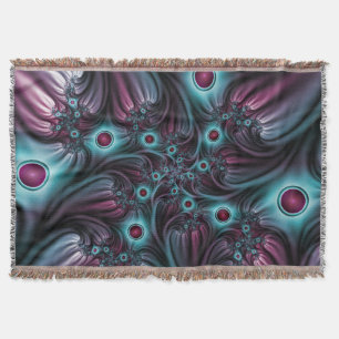 Couverture Dans la profondeur Bleu rose Abstrait Fractal Art