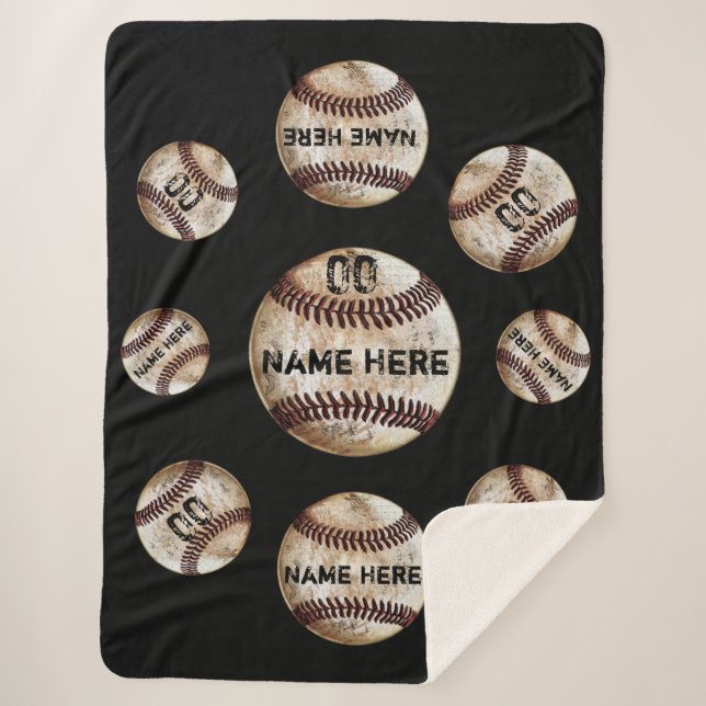 Couverture de baseball en Sherpa moelleux personna (Devant)