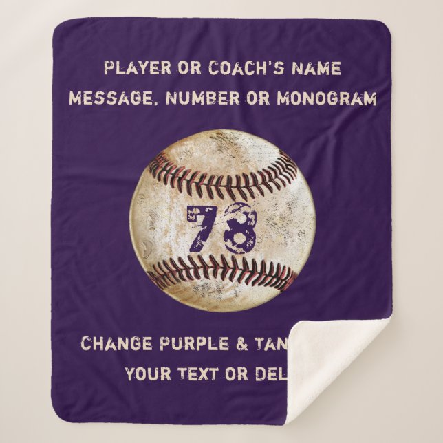 Couverture de baseball Sherpa Cozy Violet ou de Vo (Devant)