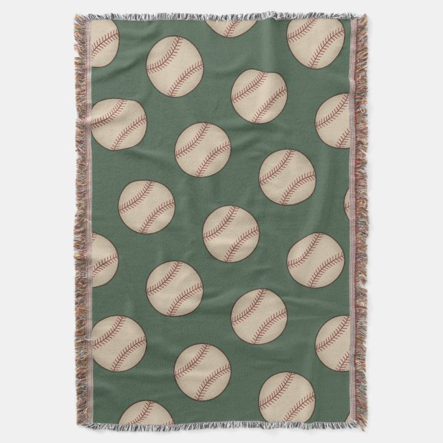 Couverture de baseball vintage verte à jeter  (devant Vertical)
