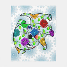 Couverture de bébé de chiot de carlin - ouatine -