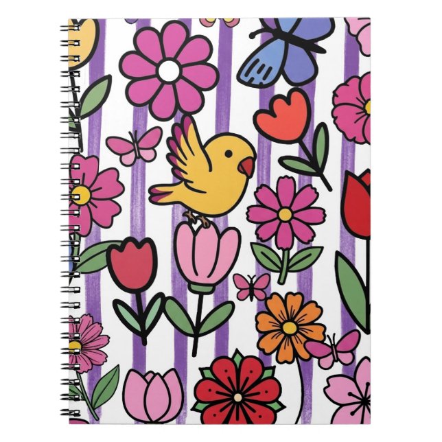 Couverture de cahier de jardin floral fantaisiste  (Devant)