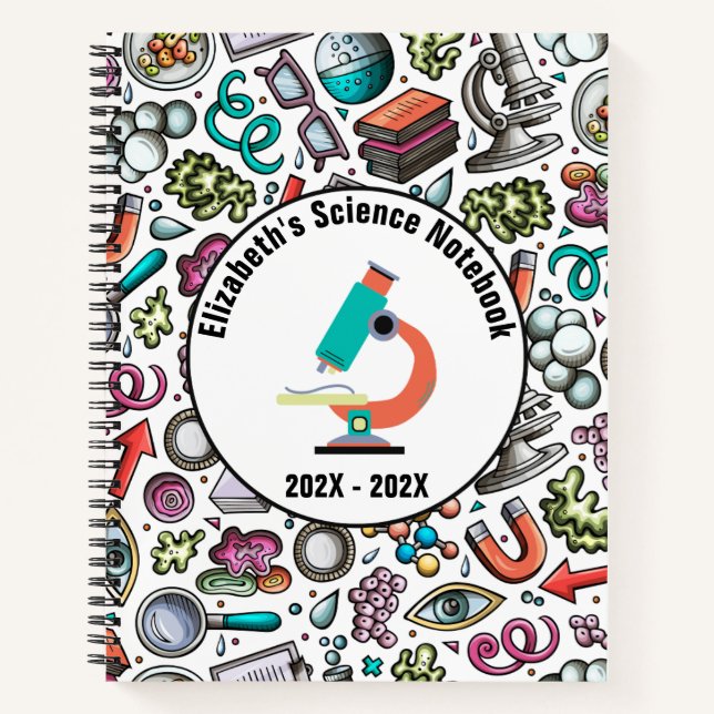 Couverture de cahier de sciences personnalisée - V (Devant)