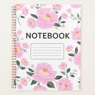 Couverture de cahier floral rose Jolie fleur de
