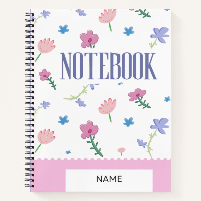 Couverture de cahier pastel fleuri (Devant)