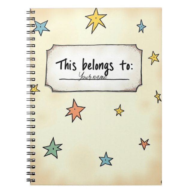 Couverture de cahier personnalisée avec étoiles gr (Devant)