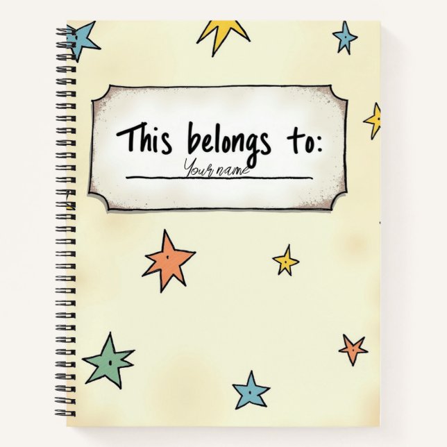 Couverture de cahier personnalisée avec étoiles gr (Devant)