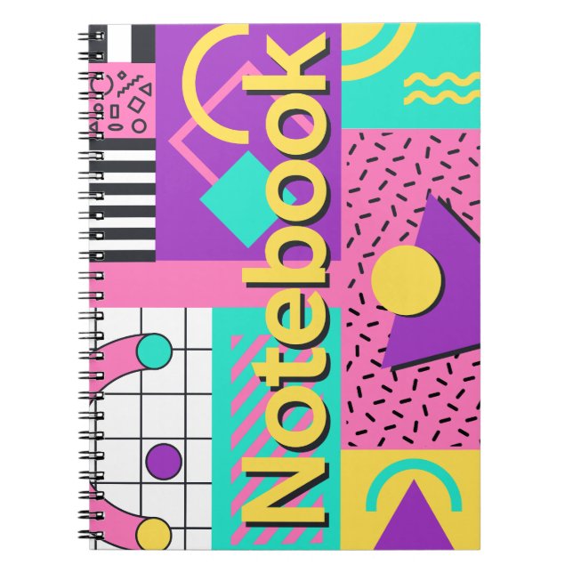 Couverture de cahier rétro Memphis  (Devant)