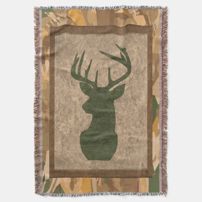Couverture de Camouflage Brown rustique avec cerf (devant Vertical)