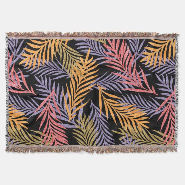 Couverture de décoration tropicale Bohème cosy. Fe (Devant)