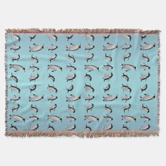 Couverture de fête pingouin (Mélange bleu clair) (Devant)