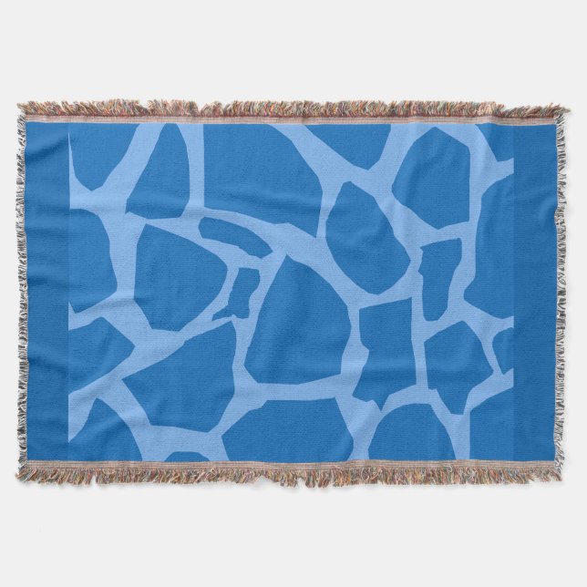 Couverture de jet à texture de girafe bleue (Devant)