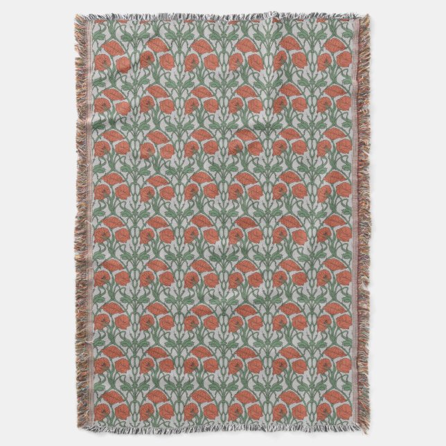 Couverture de jet Art Nouveau floral (devant Vertical)