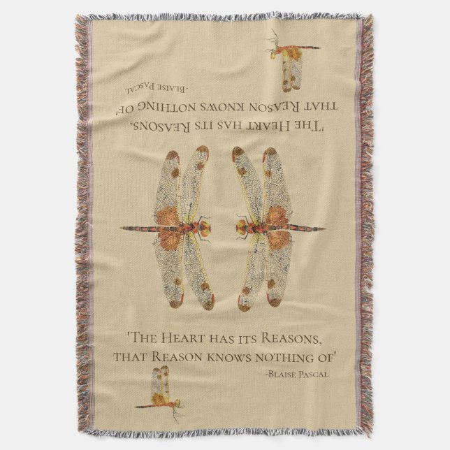 Couverture de jet avec des libellules (devant Vertical)