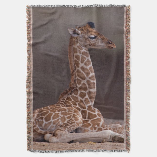 Couverture de jet bébé girafe (devant Vertical)
