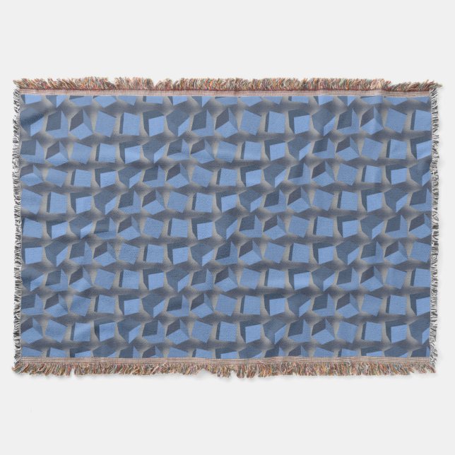 Couverture de jet bleu Boîtes qui tombent (Devant)