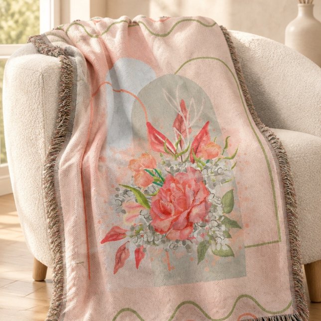 Couverture de jet Boho Flower Design (Créateur téléchargé)
