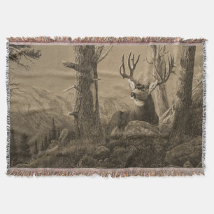 Couverture de jet de cerfs communs de mule