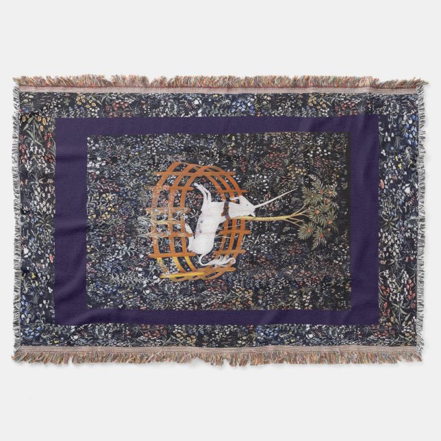 Couverture de jet de la tapisserie #7 de licorne (Devant)