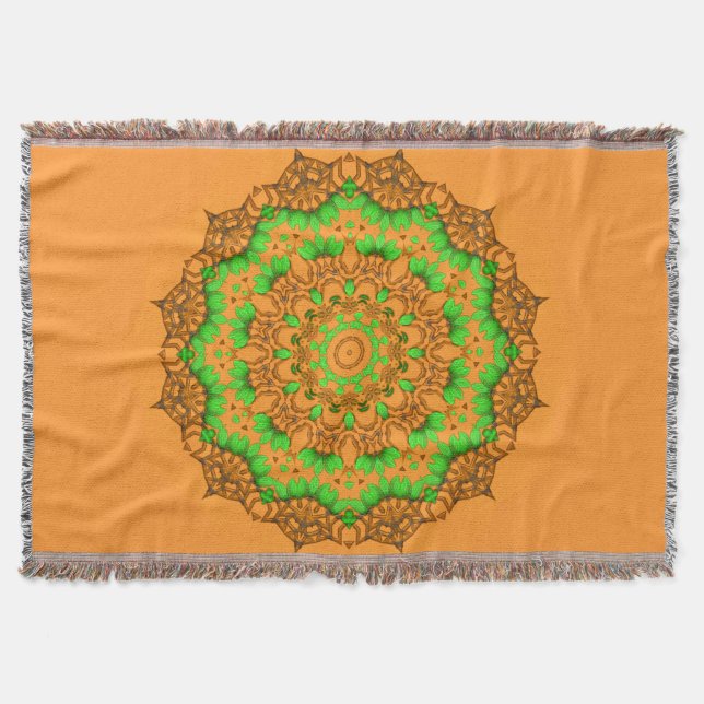 couverture de jet de mandala de l'art 3D (Devant)