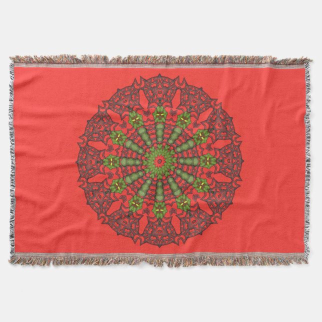 couverture de jet de mandala de l'art 3D (Devant)