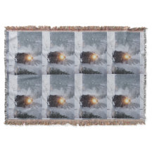 Couverture de jet de train d'hiver