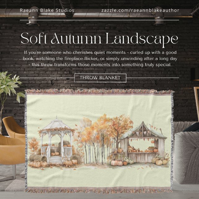 Couverture de jet douce paysage d'automne (Créateur téléchargé)