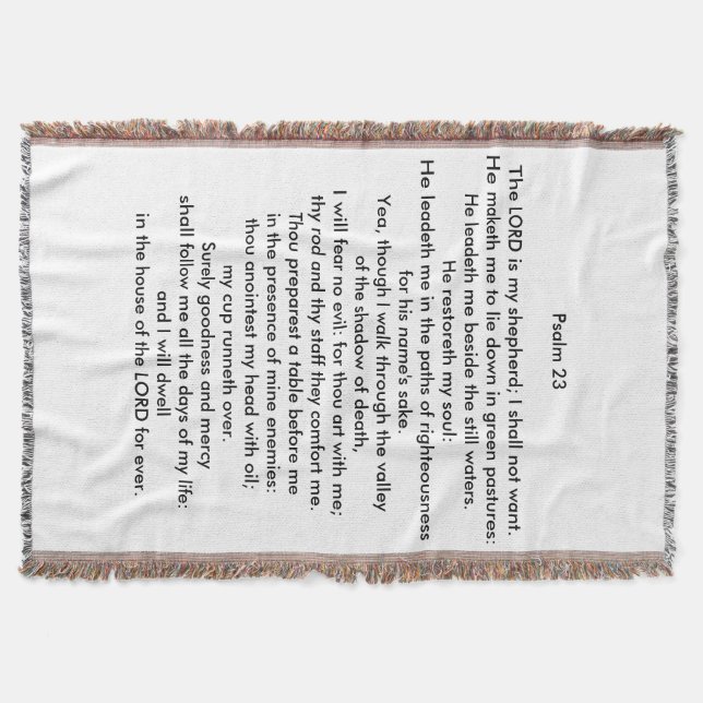 Couverture de jet du psaume 23 (Devant)