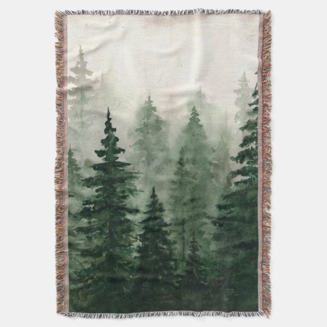 Couverture de jet en bois vert brumeux (devant Vertical)