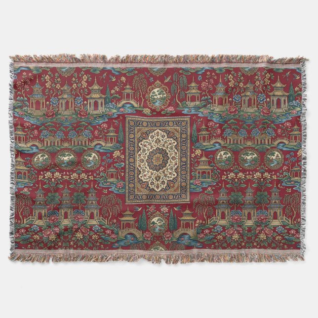 Couverture de jet persane tapis (Devant)