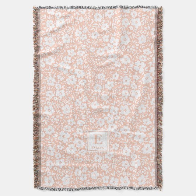 Couverture de jet personnalisée avec monogramme et (devant Vertical)