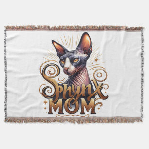 Couverture de jet pour maman de chat Sphynx, dame 