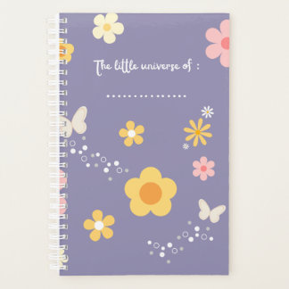 Couverture de journal floral mignon, cahier pastel