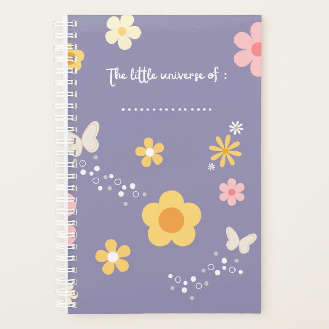 Couverture de journal floral mignon, cahier pastel (Devant)