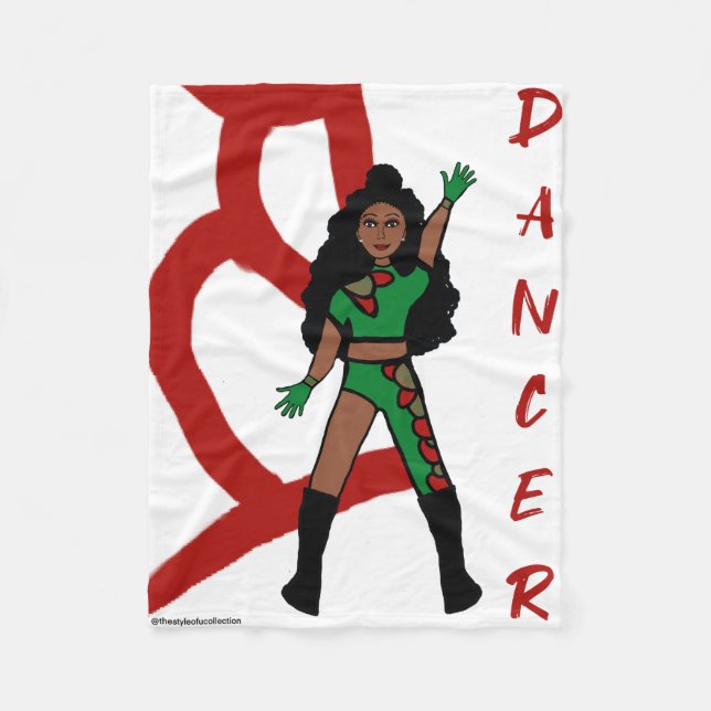 Couverture de la danseuse polaire rouge et vert (Devant)
