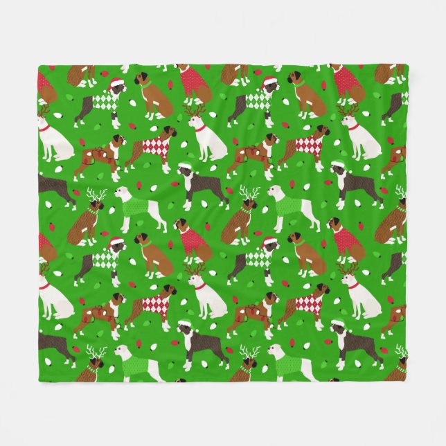 Couverture de la flotte de chien de boîte de Noël (Devant (Horizontal))