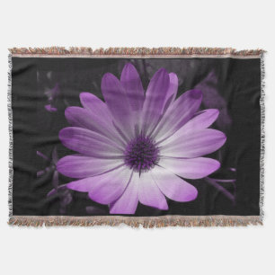 Couverture de lancer de fleur de marguerite violet