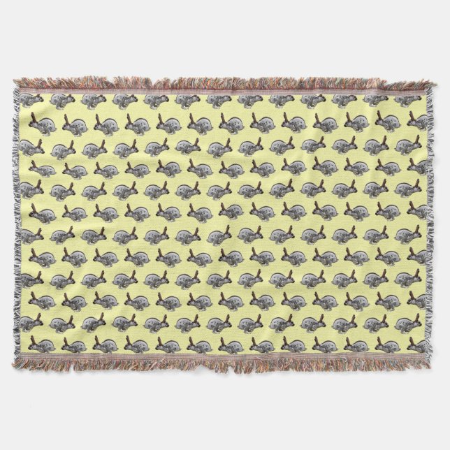 Couverture de lancer frénétique de lapin sautant ( (Devant)