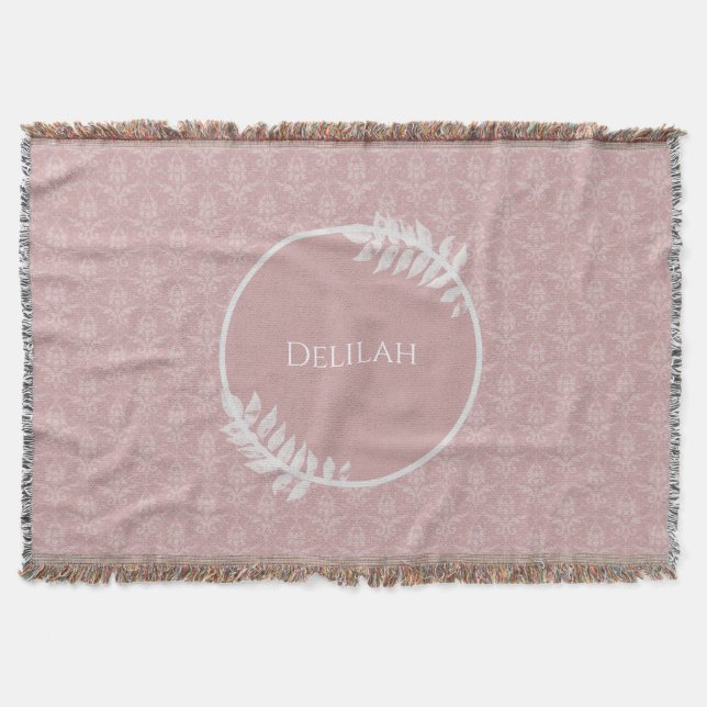 Couverture de lancer personnalisée rose élégant Da (Devant)