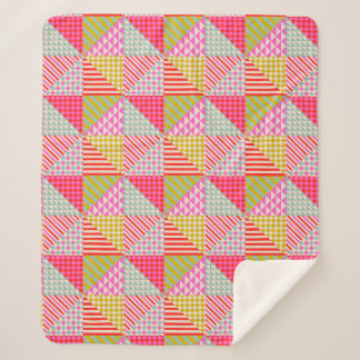 Couverture de lecture sherpa patchwork colorée