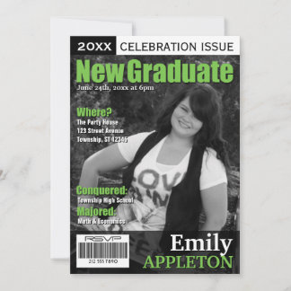 Couverture de magazine Green Graduation Invitation