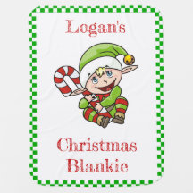 Couverture de Noël adorable pour bébé avec elfe et