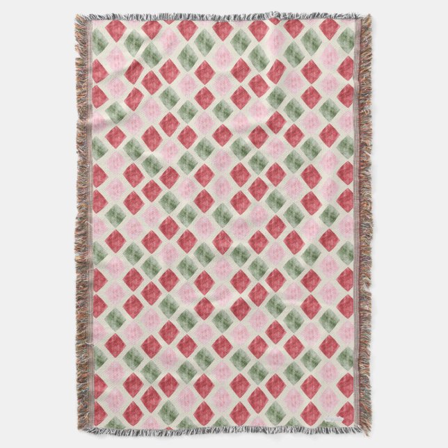 Couverture de Noël Cozy Cardinal à carreaux diaman (devant Vertical)