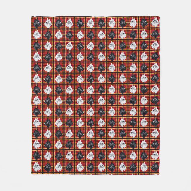 Couverture de plaid Terrier écossais noir et blanc (Devant)