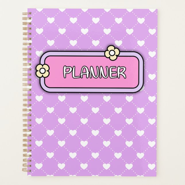 Couverture de planificateur à fleurs Cœurs Mignons (Devant)