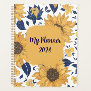 Couverture de planificateur floral tournesol